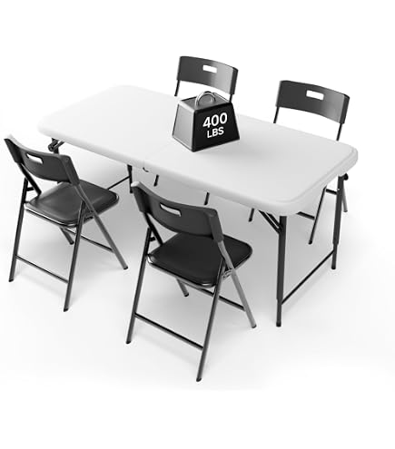 Amazon.com: Desk Folding Table and Chair Set Computer Game Study